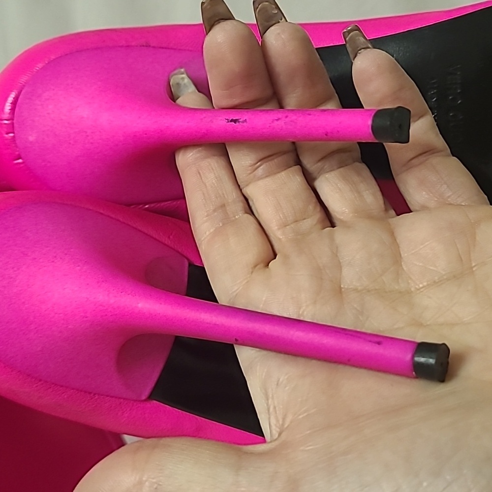 Over The Knee Hot Pink Genuine Leather Stiletto Boots 5-in Heel Read Description - Picture 15 of 17